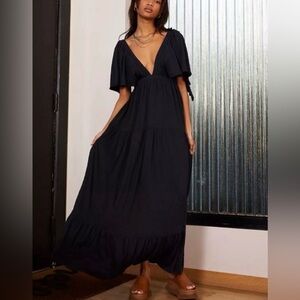 NWOT Free People La La Maxi Dress Black XS